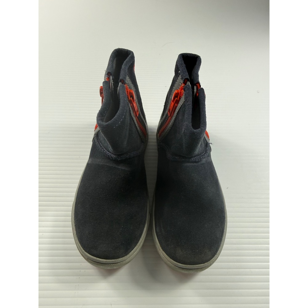 UGG Kids Rennon II Navy Blue Orange Suede Ankle Boots 1103681K Size 11